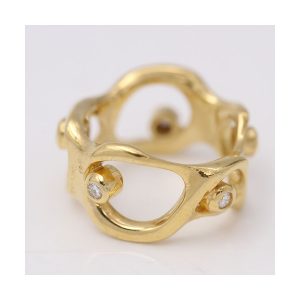 Anillo DALI en Oro Amarillo y Diamantes