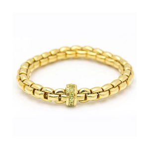 Pulsera elástica de Oro con Peridotos