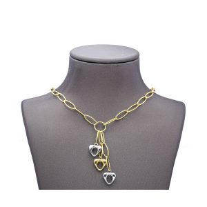 Collar en Oro Bicolor con Corazones