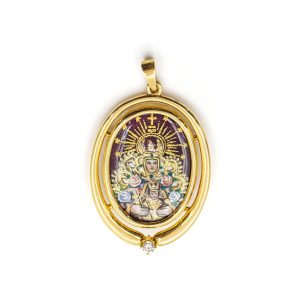 Medalla Oro y Esmalte Virgen del Rocio