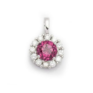 Colgante de Oro, Diamantes y Rodolita