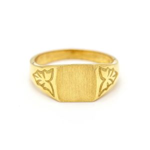 Anillo Sello cuadrado en Oro Amarillo