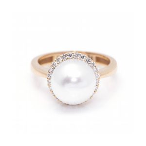 Anillo MIKADO de Perla y Diamantes