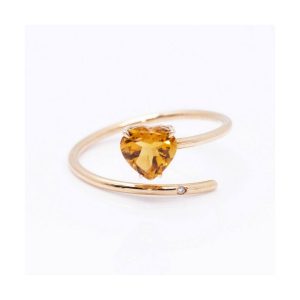 Anillo Citrino Corazón