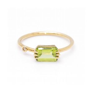Anillo PERIDOTO de Oro y Diamante