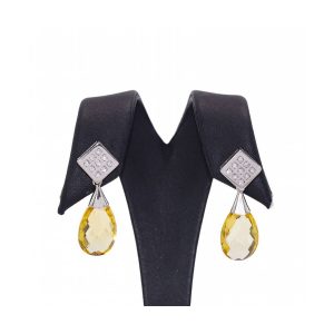Pendientes BRIOLE Citrino y Diamantes