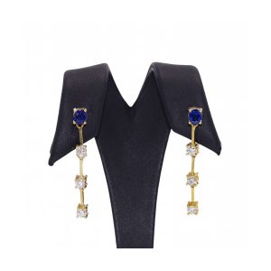 Pendientes de Oro Blanco y Zafiros de Ceylan