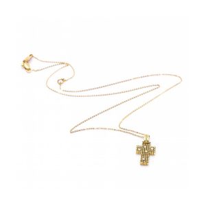 Collar Marca DAMIANI Cruz de Oro y Diamantes