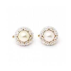 Pendientes PLATIN con Perlas y Diamantes