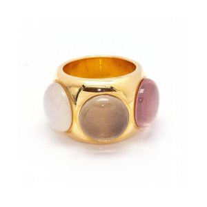 Anillo QUARZ BUBBLE en Oro Rosa 18K y Cuarzo