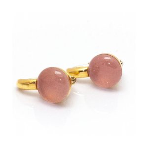 Pendientes RIKIO en Oro y Cuarzo Rosa