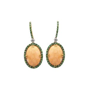 Pendientes TSAVORIT  Oro y Coral natural