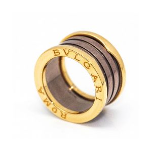 Anillo BVLGARI B ZERO 1 Roma Oro Rosa 18K cerámica cobre
