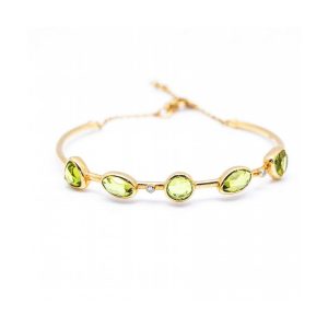 Pulsera de Oro, Diamantes y Peridoto