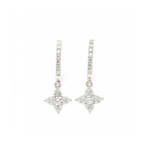Pendientes NAO STAR de Oro Blanco y Diamantes Lab