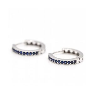 Pendientes Criolla de Oro Blanco y Zafiros