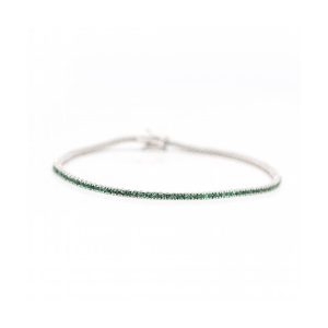 Pulsera Riviere en Oro Blanco y Esmeraldas 1,60ct