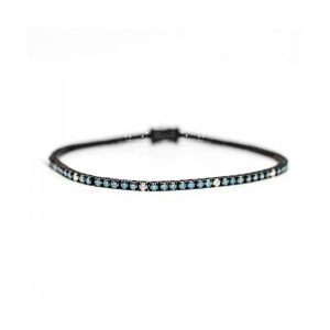 Pulsera Riviere Diamantes naturales azules y blancos 3,25ct