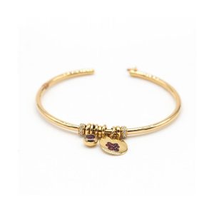 Pulsera esclava de Oro Amarillo, Diamantes y Rubi