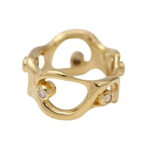 Anillo DALI en Oro Amarillo y Diamantes
