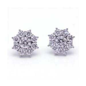 Pendientes ROSETON en Oro Blanco y Diamantes