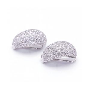 Pendientes TAUBE con paveé de Diamantes en Oro Blanco