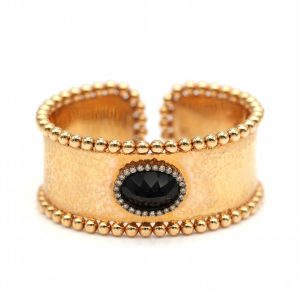 Pulsera DAMA de Oro Rosa y Diamantes con Onix