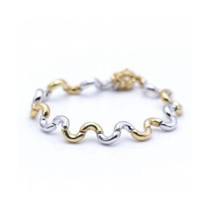 Pulsera ONDAS en Oro Bicolor