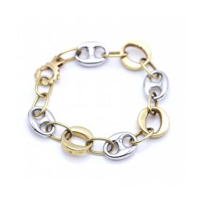 Pulsera calabrote en Oro Bicolor