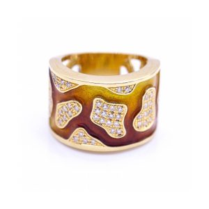 Anillo FIREMOON en  Oro y Esmalte