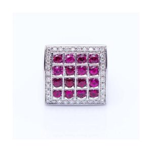 Anillo en Oro con Diamantes y Rubis