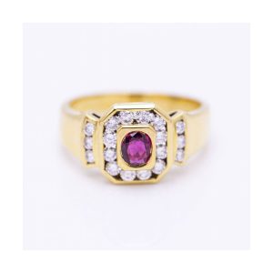 Anillo QUEEN con Diamantes y Rubi