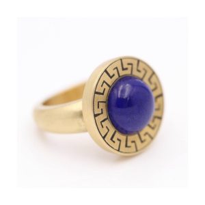 Anillo AZTECA de Oro con Lapislazuli