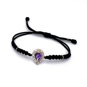Pulsera GOTA NEGRA con Diamantes y Amatista