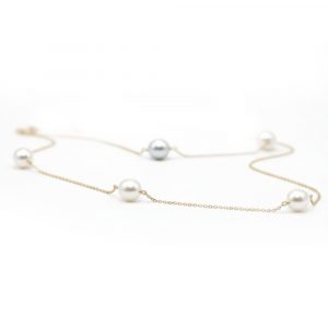 Collar de perlas naturales en Oro Amarillo