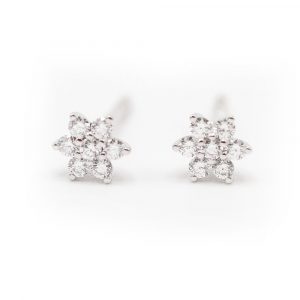Pendientes solitario botón de Diamantes 0,15ct