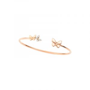 Pulsera DODO Cuff Mariposa en Oro Rosa y Brillantes