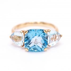 Anillo SWISS & SKY TOPAZ en Oro Amarillo 18K