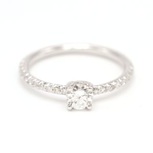 Anillo ONE solitario de Diamantes 0,75ct en Oro Blanco 18K